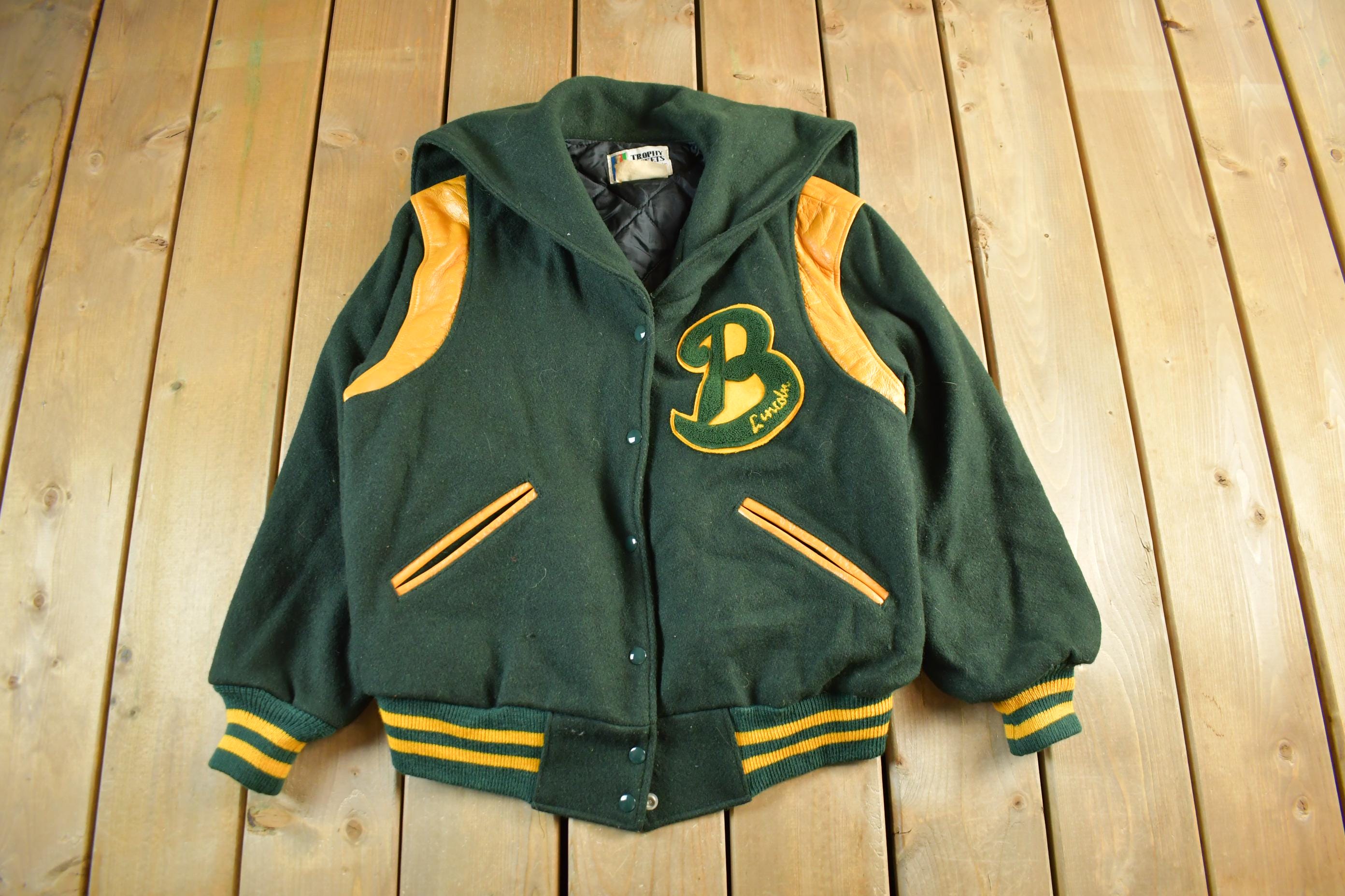 Vintage 1980s Trophy Jackets Lincoln Bears Collegiate Wool Letterman Varsity Jacket Youth XL