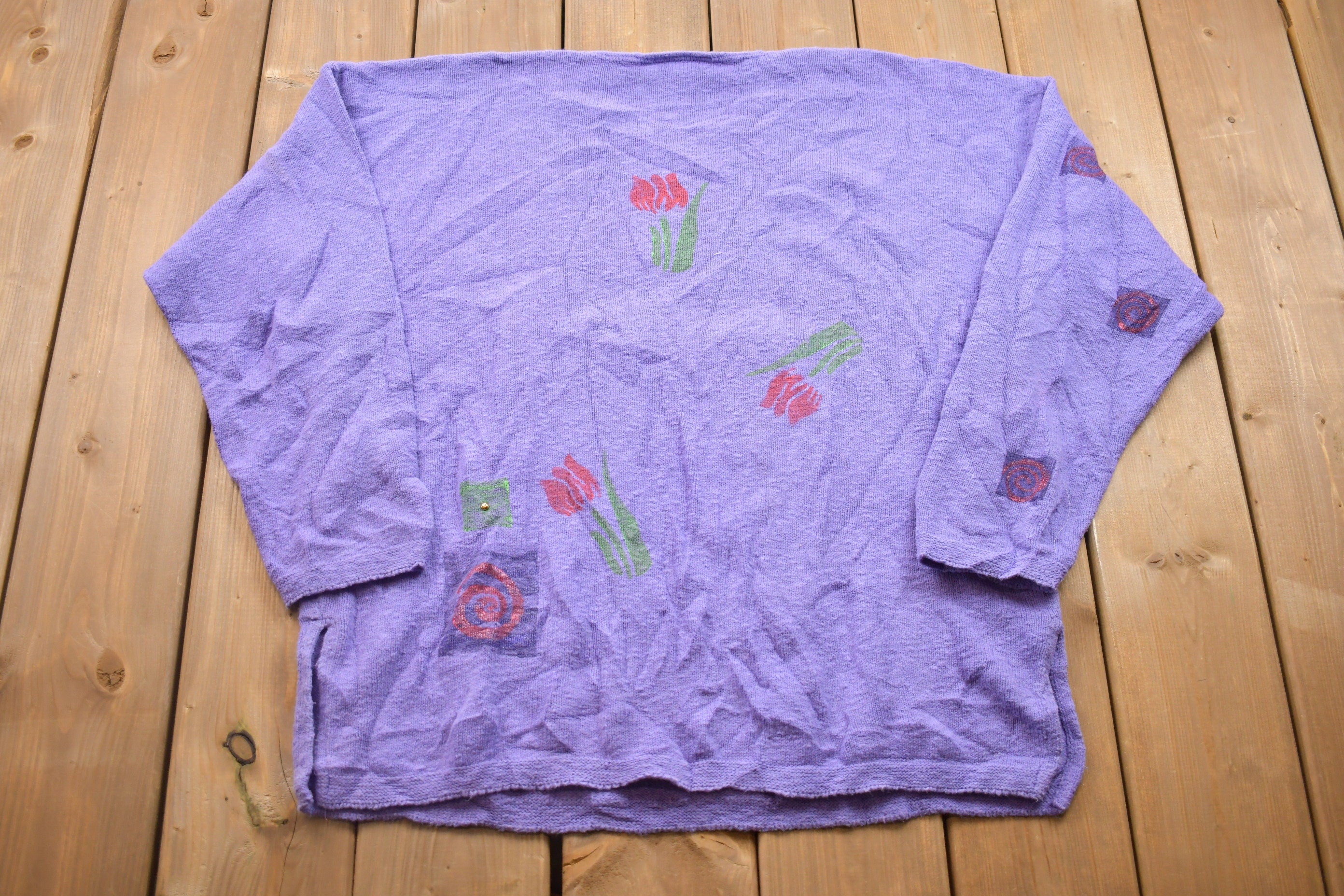 Vintage 1990s Knitted Avalin Crewneck Sweater
