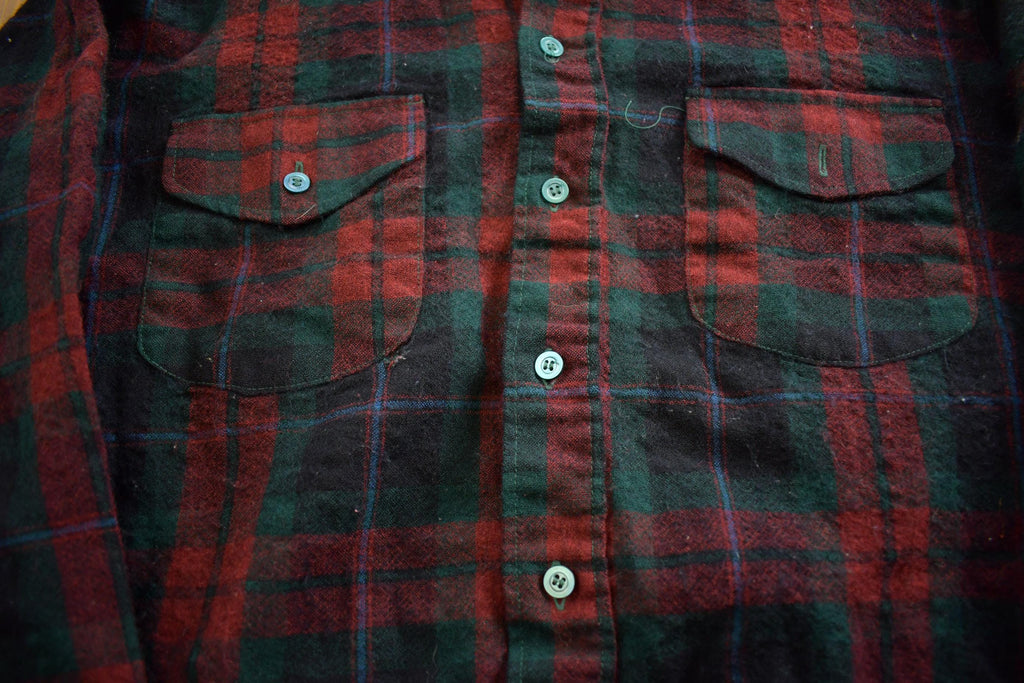 Vintage 1990s Plaid VIP Silk Lined Button Up Flannel Shirt