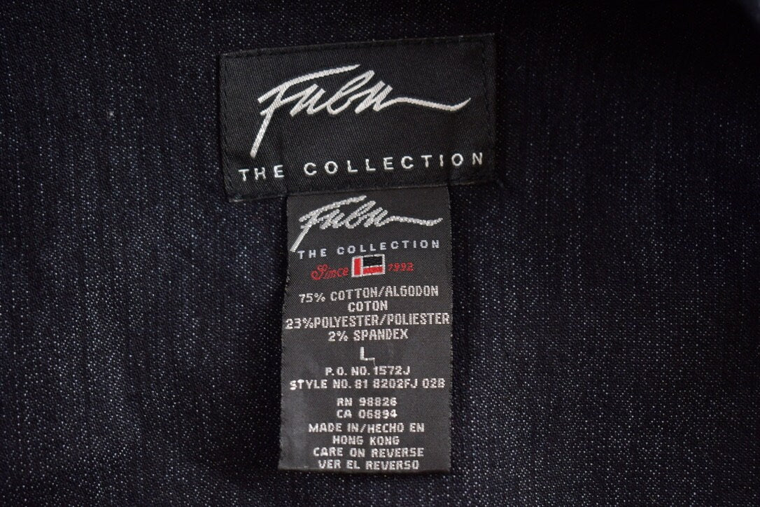 Vintage 1990s Fubu The Collection Light Weight Womens Denim Button Up Blazer