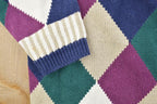 Vintage 1990s Paris Sport Club Knit Crewneck Sweater / 90s Crewneck / Abstract Pattern / Preppy Knit