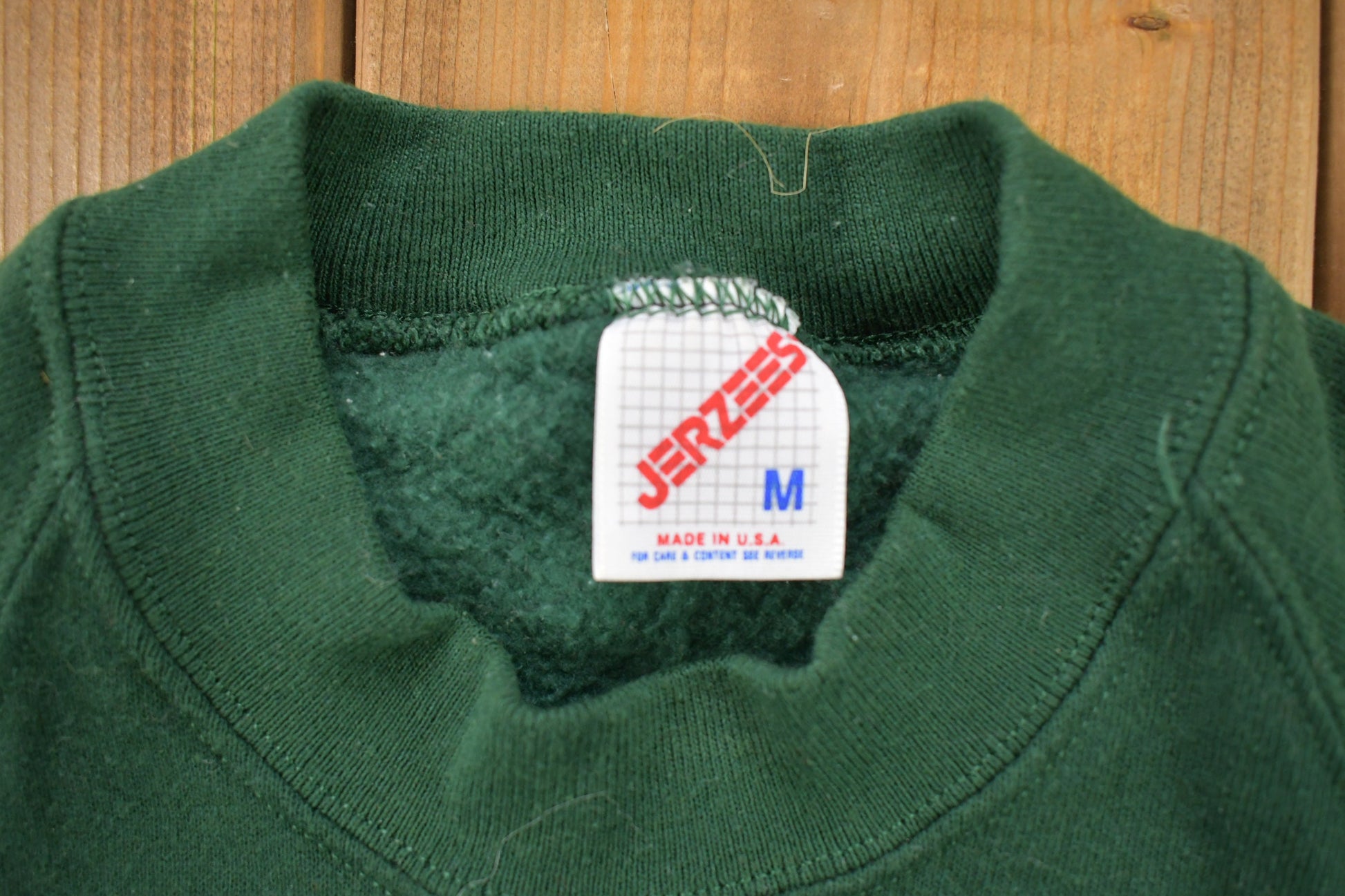 Vintage 1990s Blank Forrest Green Jerzees Crewneck Sweatshirt