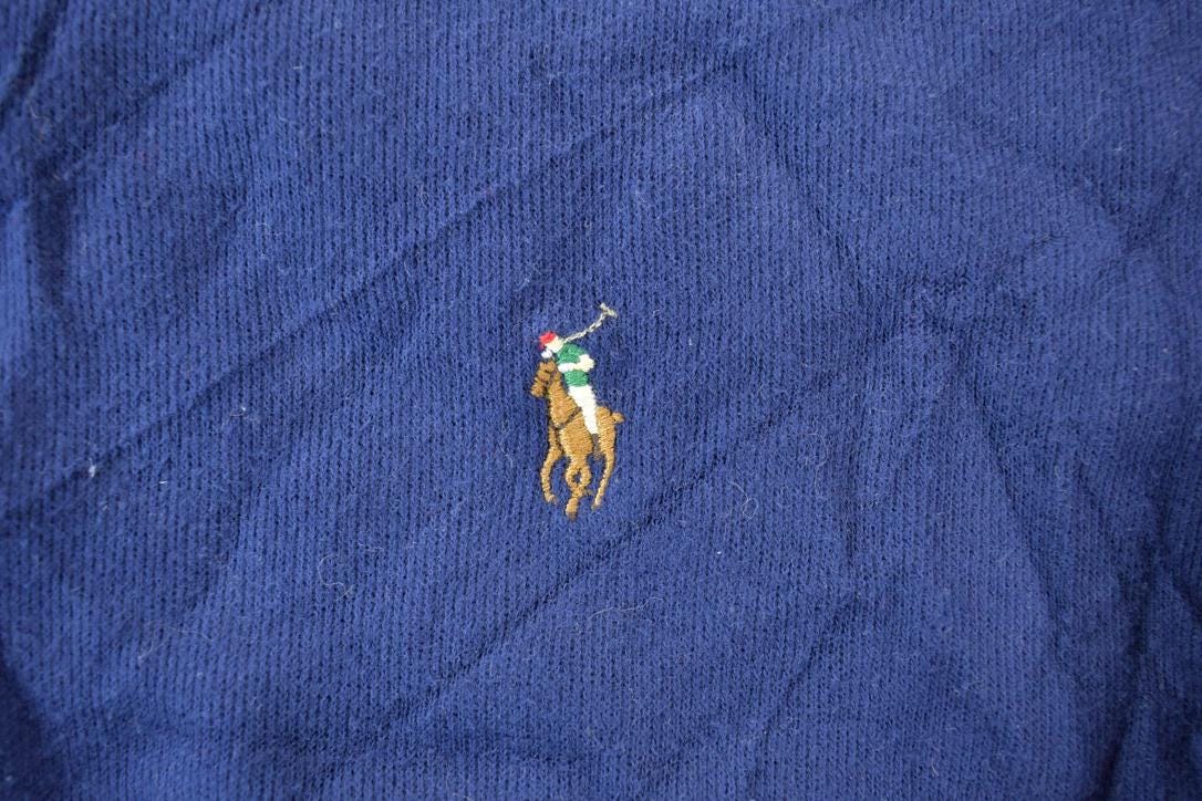 Vintage 1990s Polo Ralph Lauren Knit Quarter Zip Mock Neck Sweater