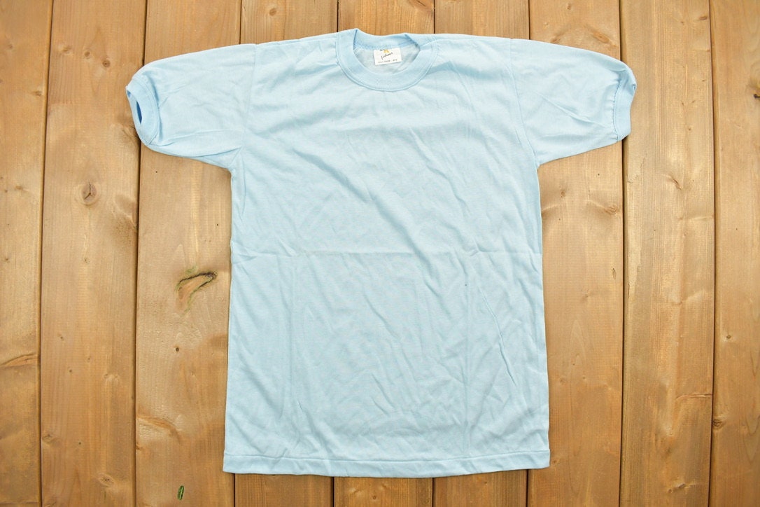 Vintage 1980s Blue Blank T Shirt