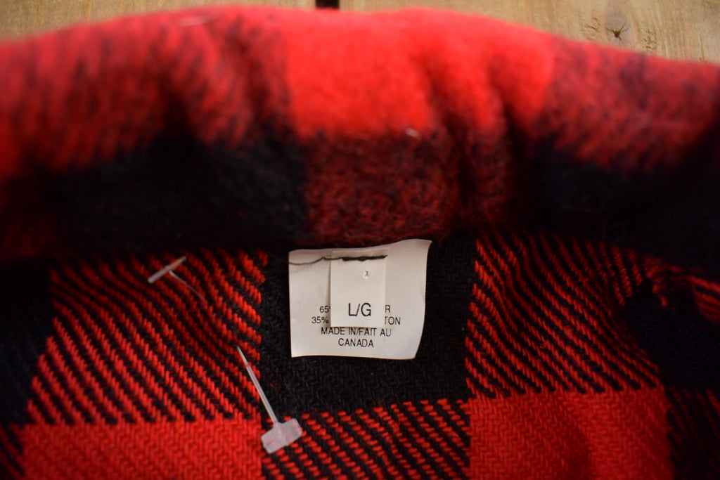 Vintage 1980s Buffalo Plaid Wool Button Up Shirt