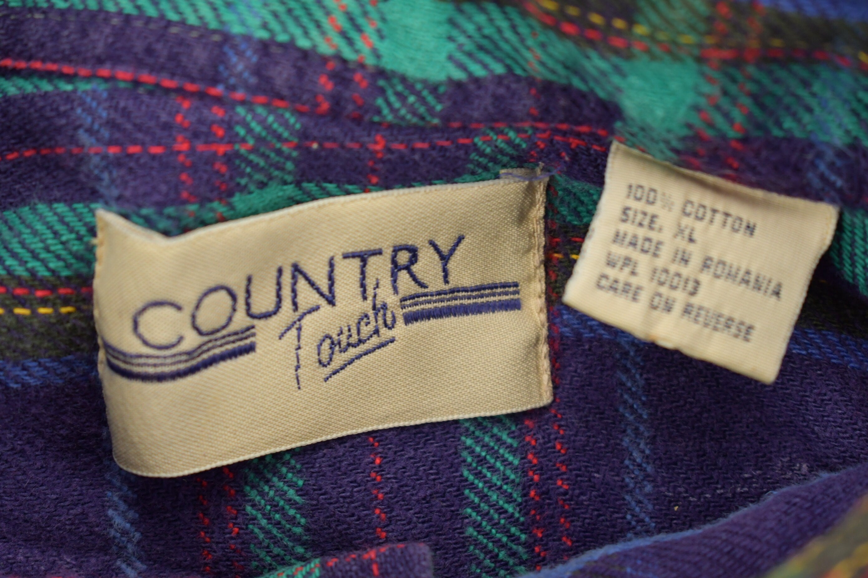 Vintage 1990s Country Touch Plaid Lined Button Up Shirt
