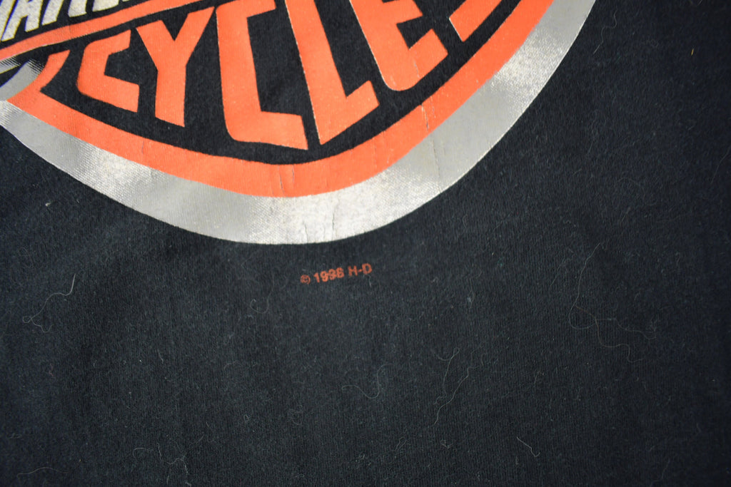 Vintage 1990s Caraibes Motorcycles Harley Davidson GUADELOUPE Graphic T-Shirt