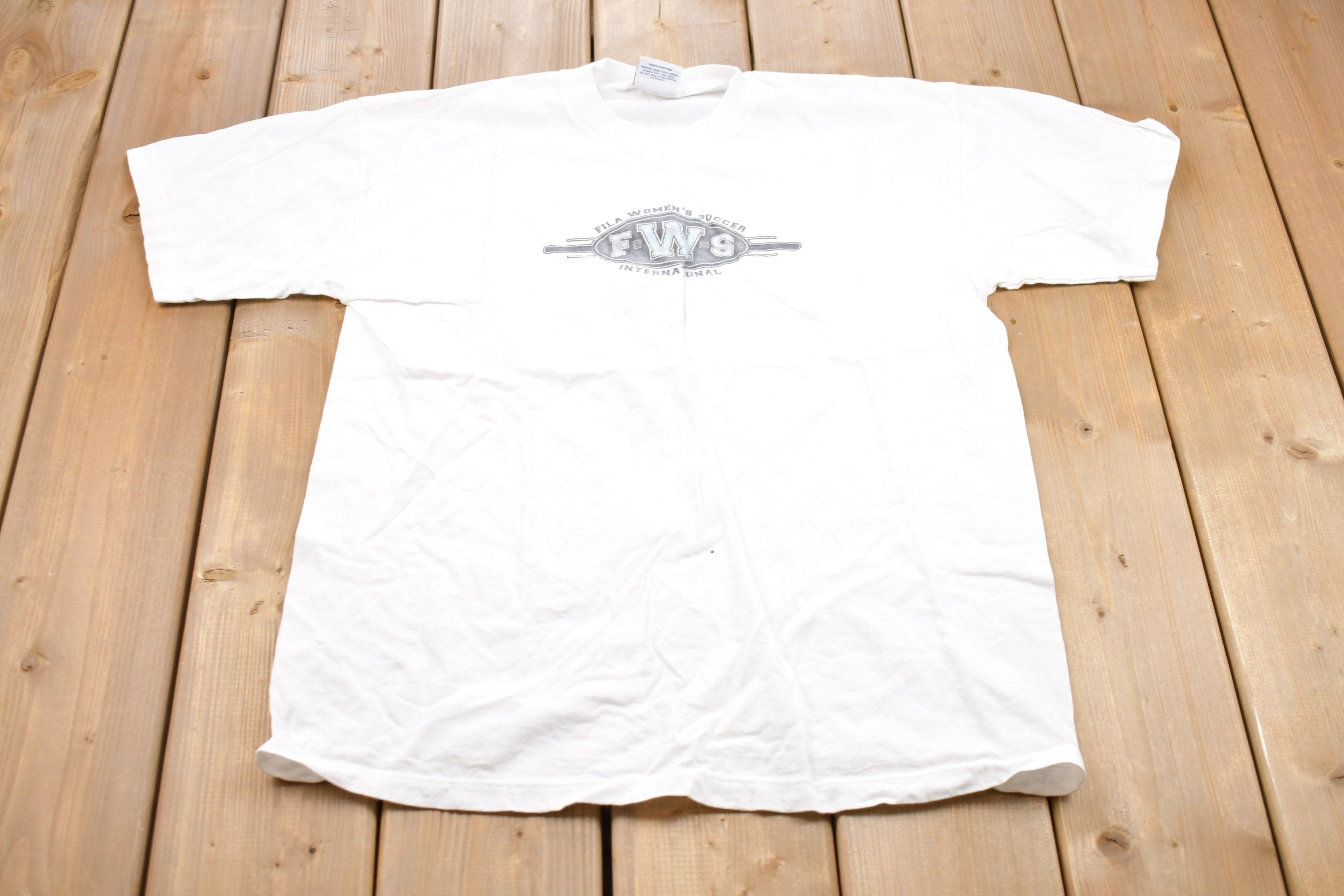 Vintage 1990s Fila Woman's Soccer Graphic T-Shirt