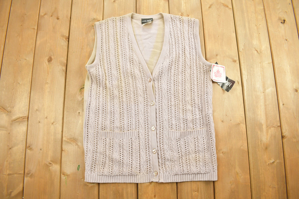 Vintage 1990s Excelsior Knitted Sweater Button Up Vest