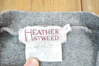 Vintage 1990s Heather & Tweed Quarter Button Knit Cardigan Sweater Vest