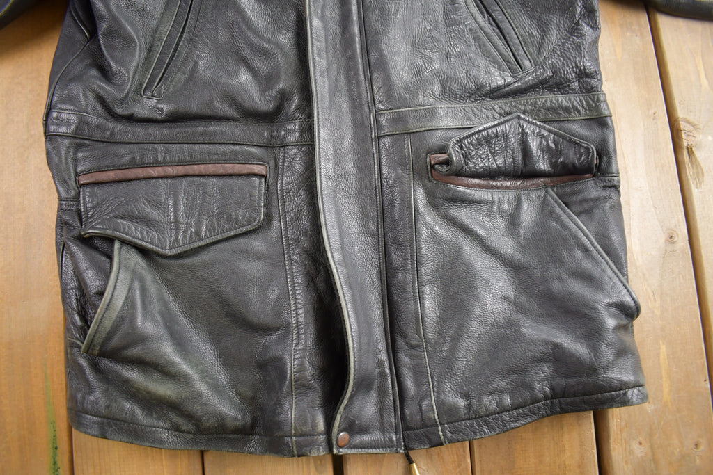 Vintage 1990s Leather Limited Heavy Weight Leather Jacket / Leather Coat / Thinsulate / Size M / Heavy Duty