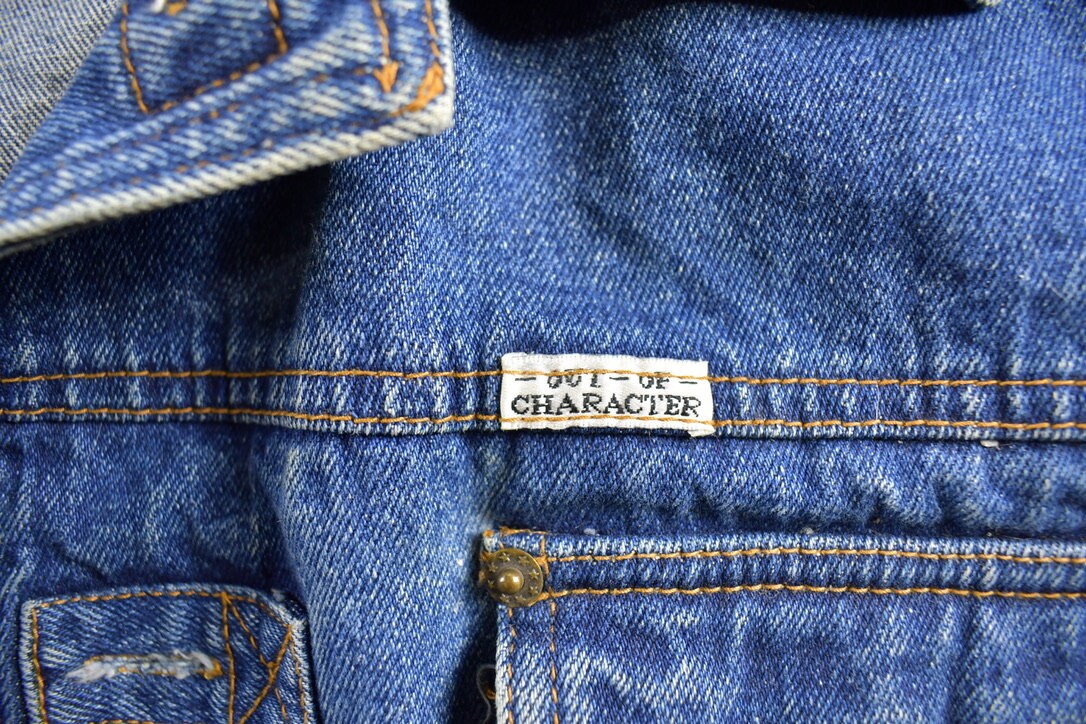 Vintage 1980s Out Of Character Denim Jean Jacket