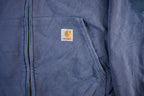 Vintage 1990s Carhartt Sun Faded Distressed Zip Up Hoodie Men's Large