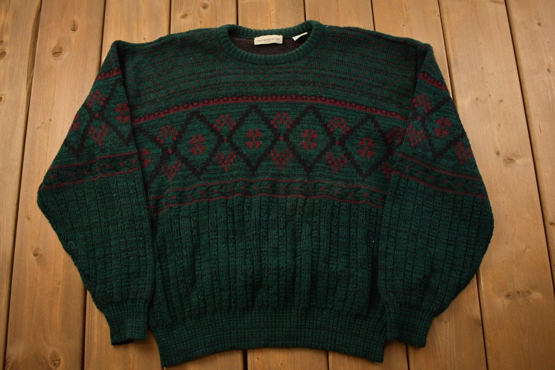 Vintage 1990s Hardwood & Pine Knitted Crewneck Sweater