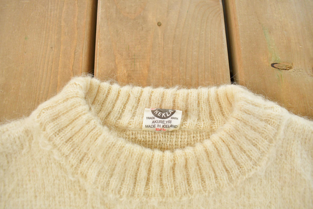 Vintage 1970s Knitting Mill Hekla Nordic Wool Knit Sweater Men's Medium