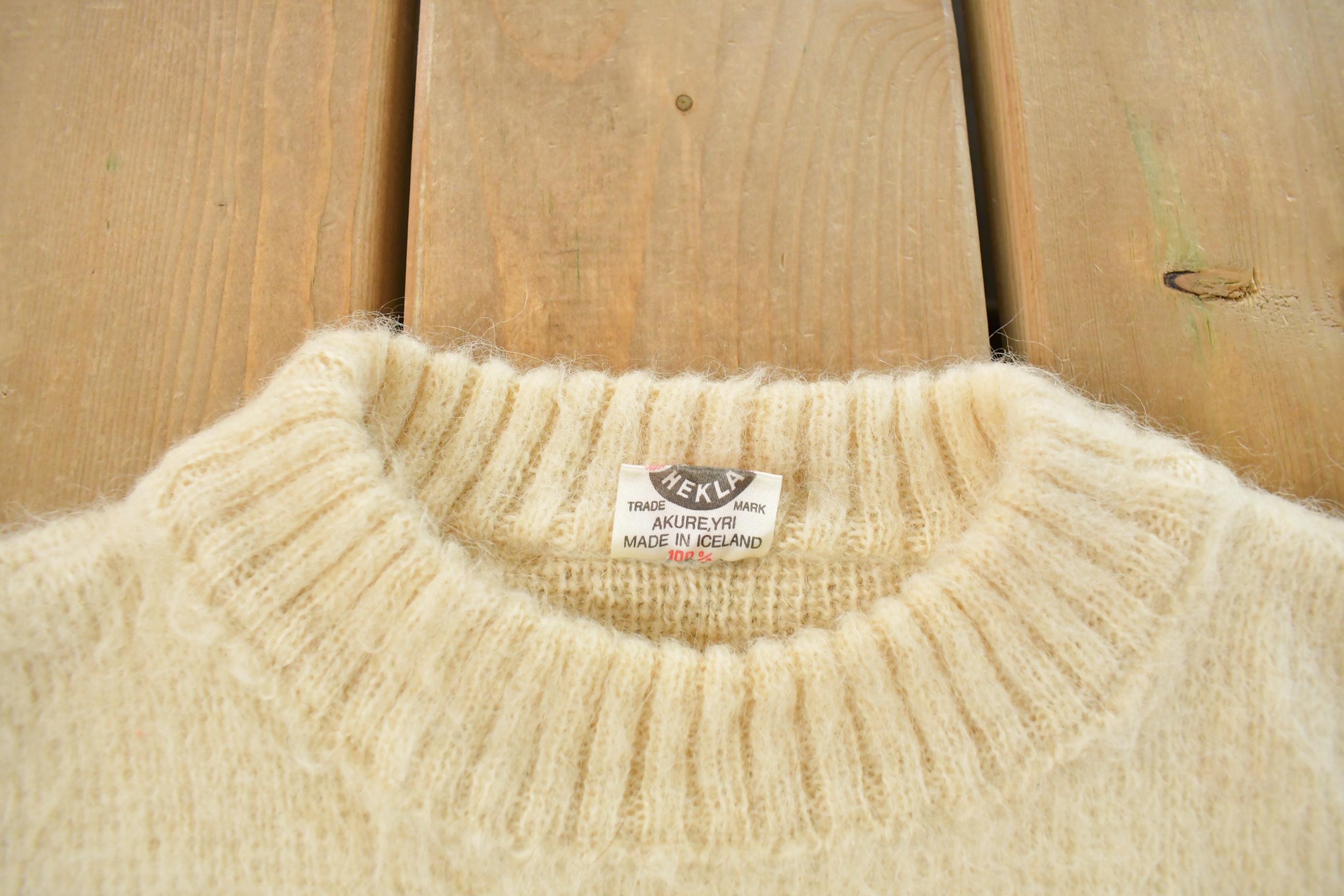 Vintage 1970s Knitting Mill Hekla Nordic Wool Knit Sweater Men's Medium