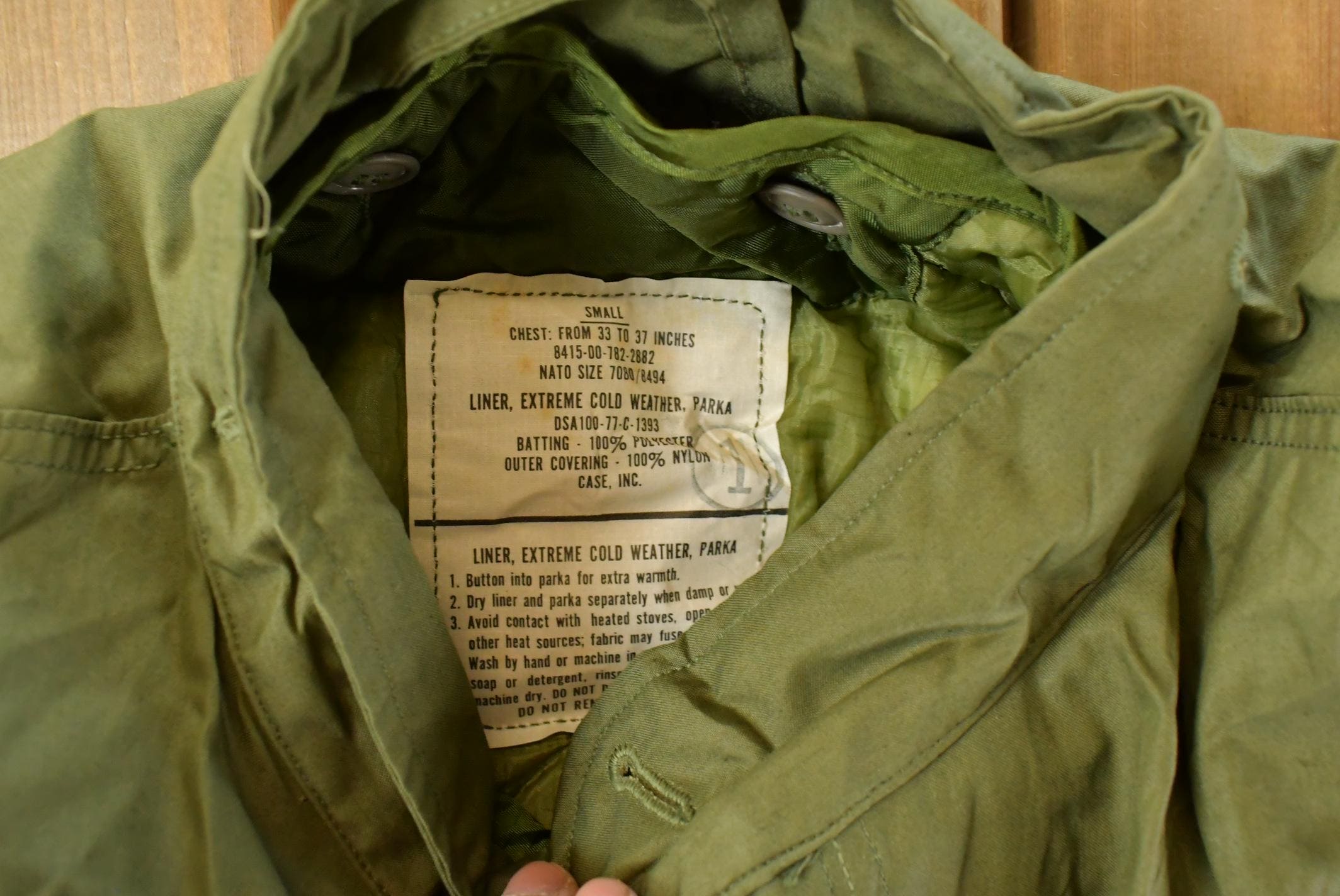 Vintage 1968 Military Hooded Lined Parka Jacket Men's Medium