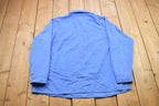 Vintage 1990s Bright Blue August Max Blank Half Button Up Shirt