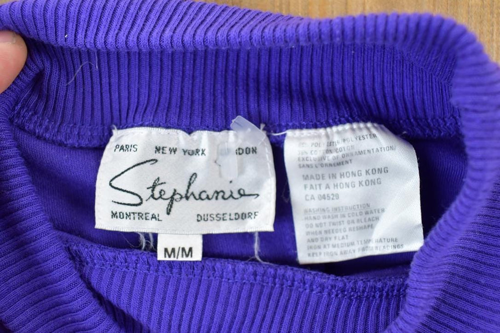 Vintage 1990s Stephanie Purple Floral Cute Crewneck Sweater