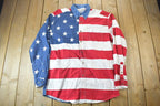 Vintage 1990s American Flag All Over Print Button Up Shirt