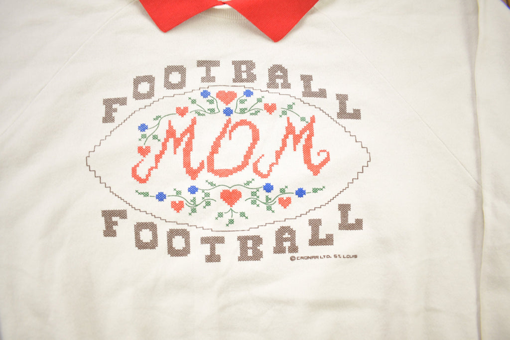 Vintage 1990s Football Mom Theme Crewneck Sweatshirt