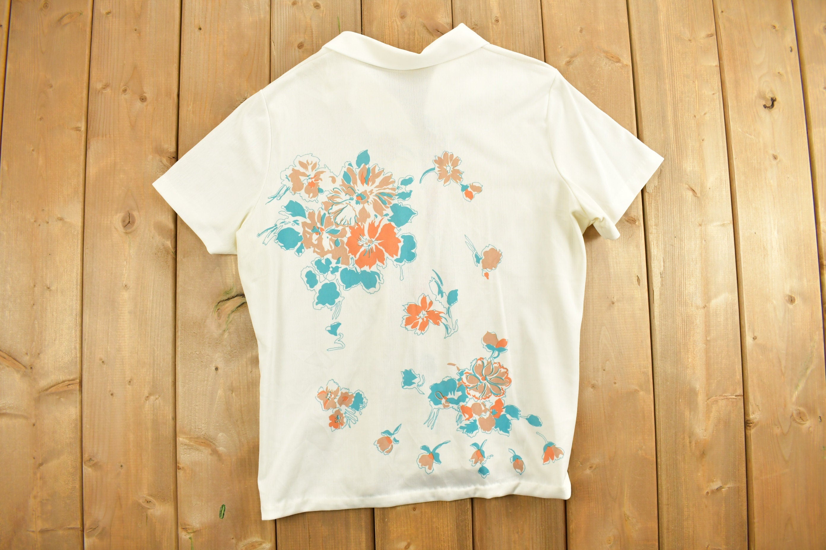 Vintage 1990s Womens Floral Button Up Shirt