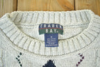 Vintage 1990s Trader Bay Knit Argyle Pattern Crewneck Sweater Mens Medium