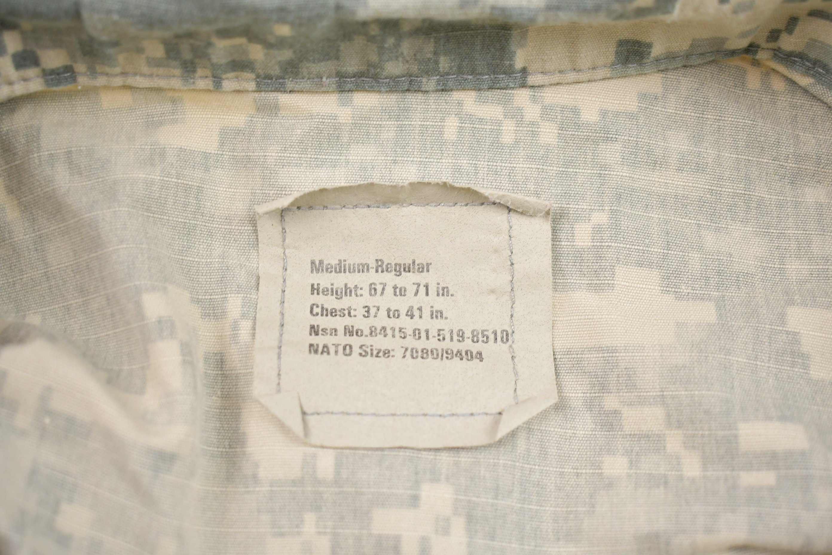 Vintage Military Digital Camo Button Up Shirt