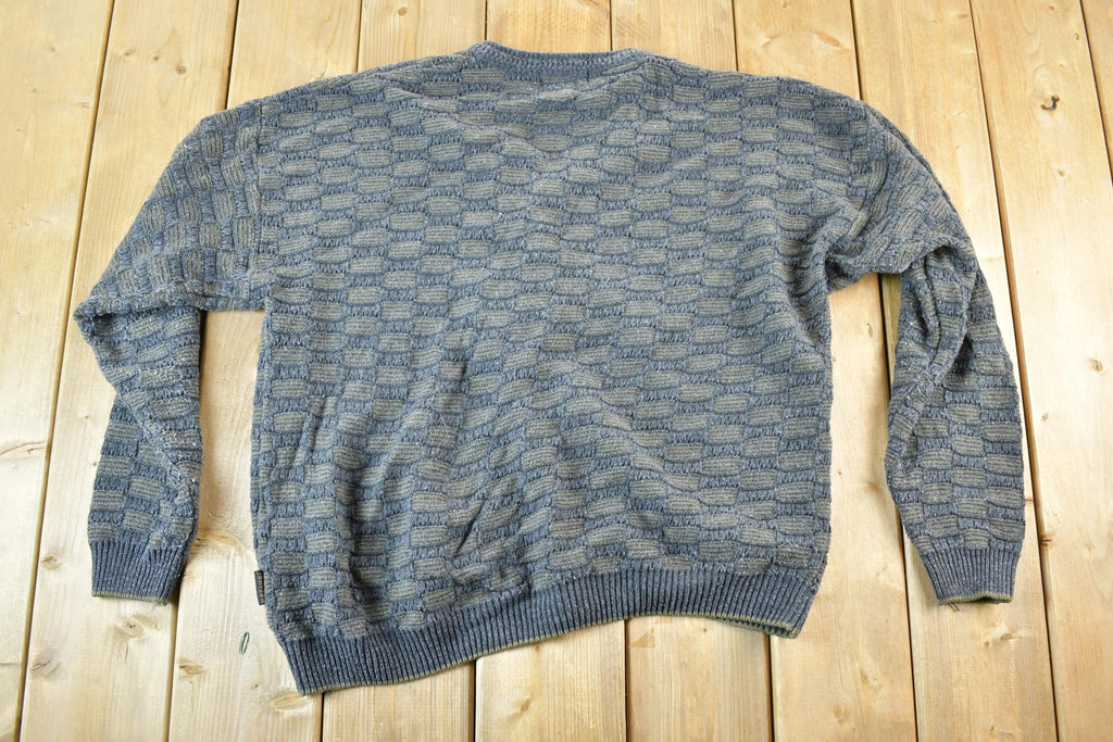 Vintage 1990s Jantzen Knit Abstract Pattern Cardigan Sweater Mens XL  90s Crewneck  Preppy Knits  Wool Blend  Cotton Blend