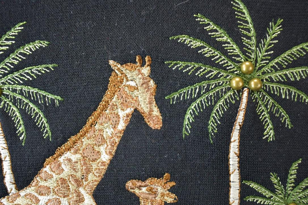 Vintage 1990s Bonworth Double Collar Giraffe Africa Crewneck