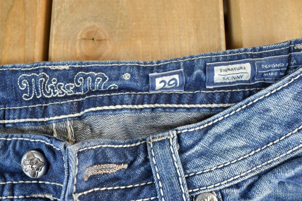 Vintage Y2K Miss Me Bedazzled Skinny Jeans Size 29x26
