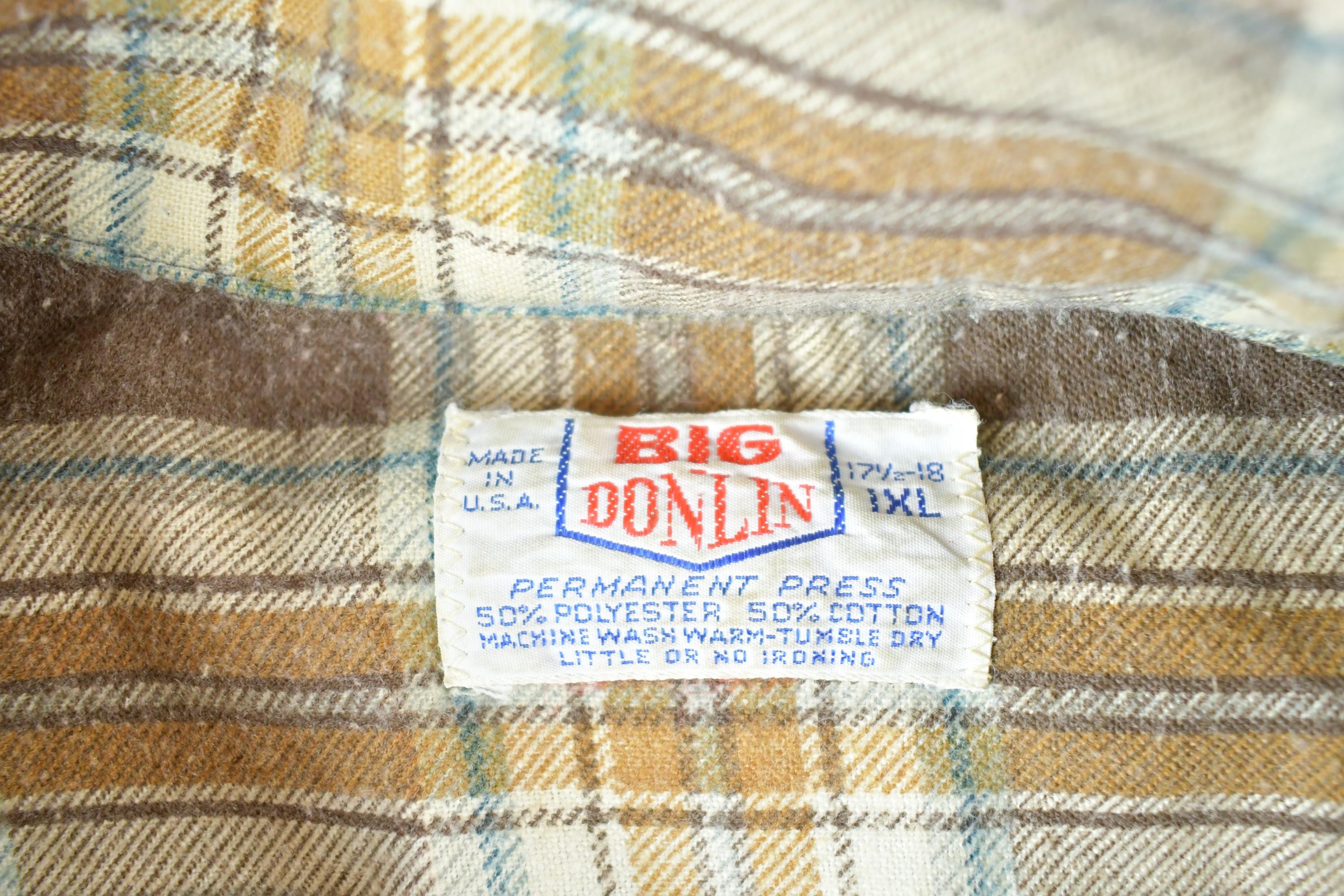 Vintage 1970s Big Donlin Button Up Shirt Men's XL
