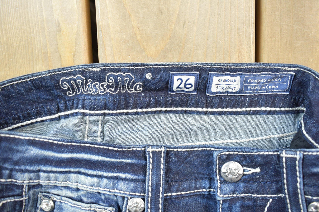 Vintage Y2K Miss Me Bedazzled Low Rise Jeans Size 26x33