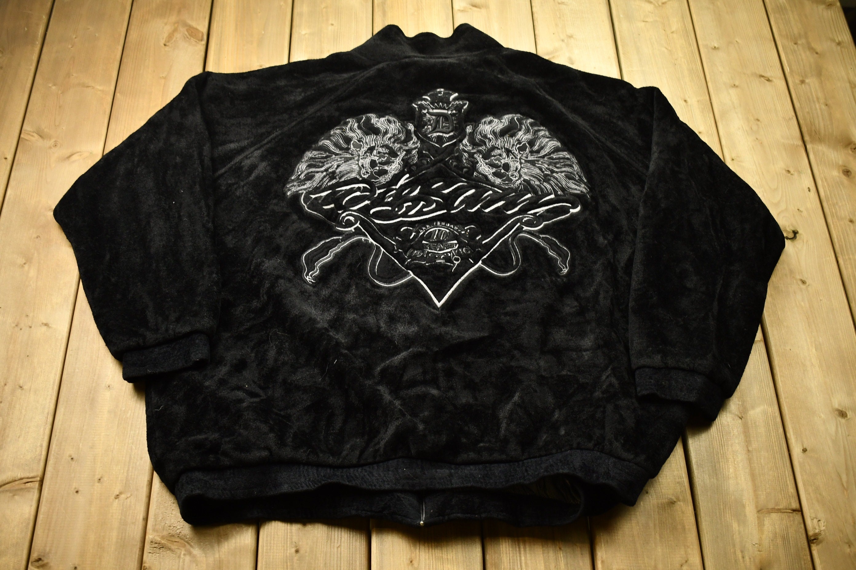Vintage 1990s Wissam Embroidered Fur Coat