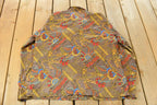 Vintage 1990s Marcella Silk Style Button Up Shirt Women's XL / 90s Shirt / Abstract Pattern / Casual Shirt / All Over Print