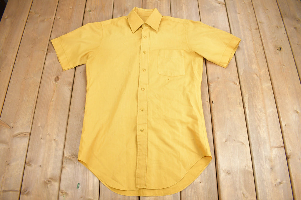 Vintage 1970s Blank Yellow Button Up Shirt