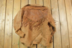 Vintage 1970s Scully Western Leather Fringed Cowboy Jacket Made In USA