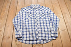 Vintage 1990s Wrangler Rustler Plaid Western Flannel Button Up Shirt