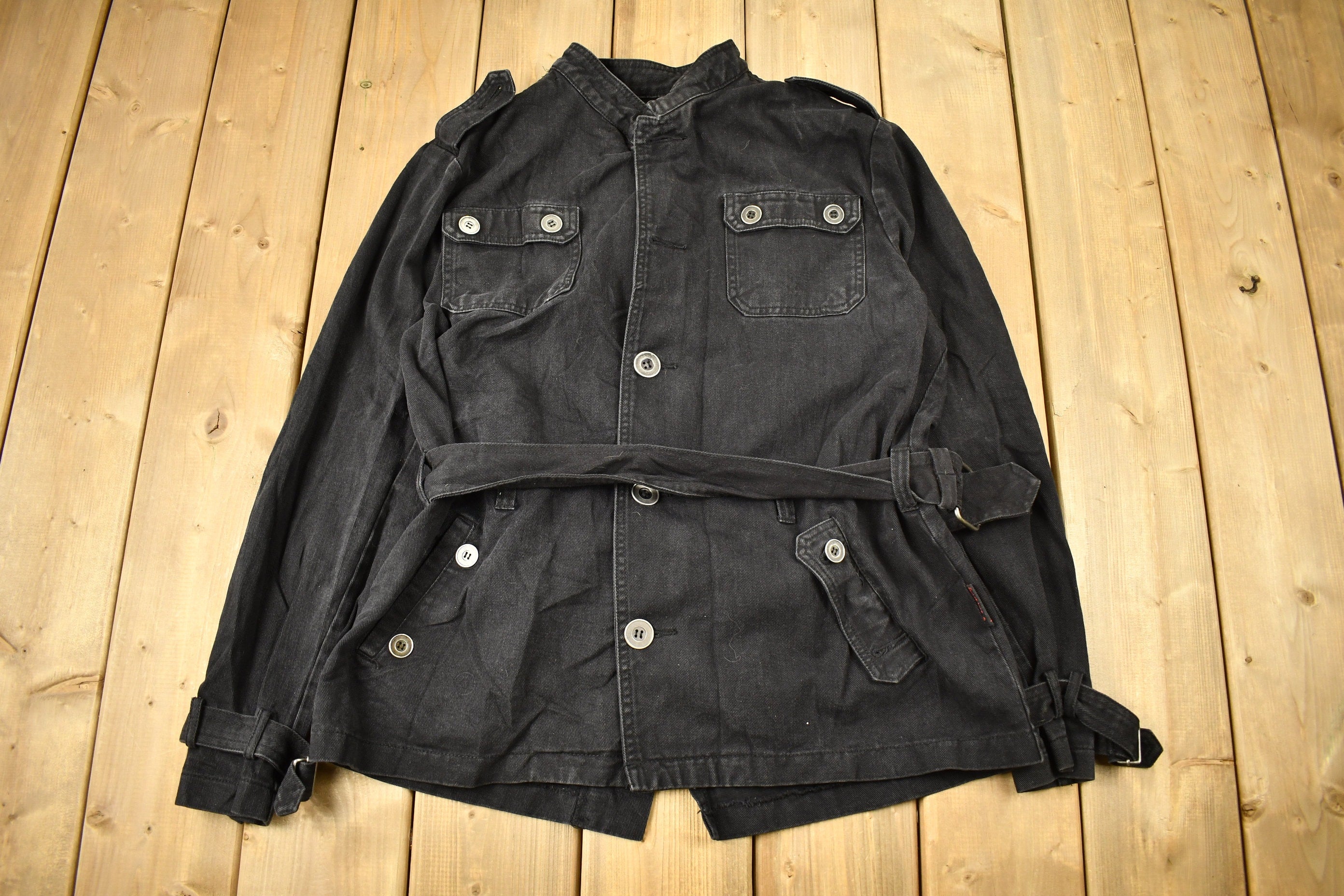 Vintage 1990s Tripp NYC Goth Style Button Up Jacket  Biker Jacket  NYC Streetwear  Vintage Tripp  Gothic