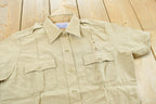 Vintage 1980s Jaguar Tropical by Conqueror Button Up Beige Safari Style Shirt Men's /