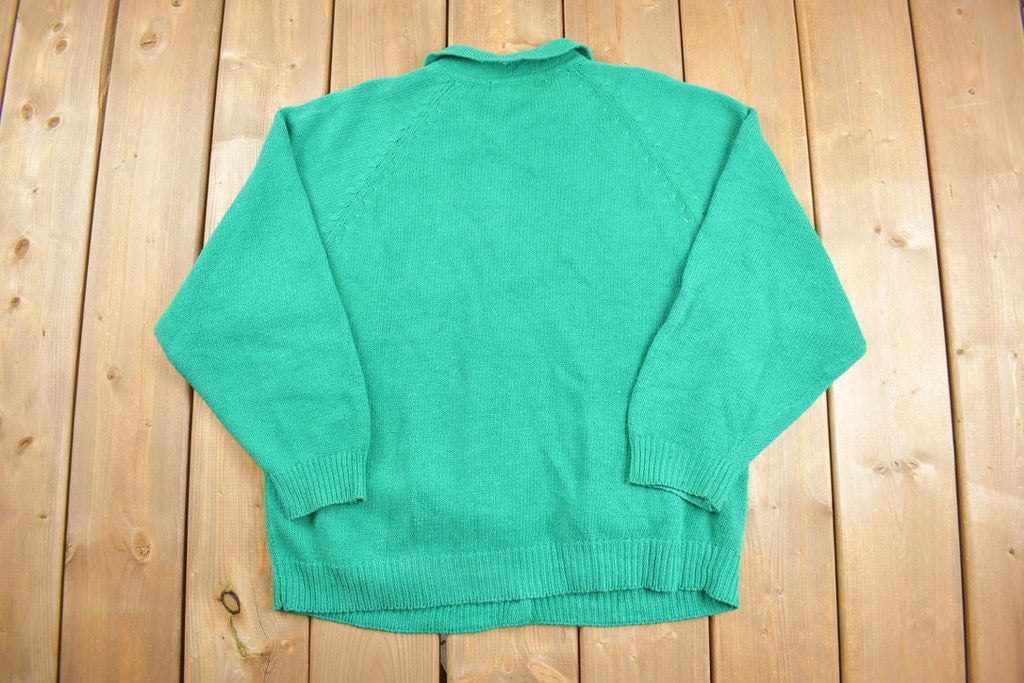 Vintage 1980s Ashleigh Morgan Collared Cardigan Sweater