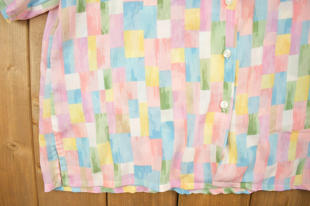 Vintage 1990s Bon Worth Abstract Button Up Shirt