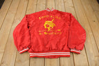 Vintage 1980s Penn Hills Jr. Wrestling Snap Button Satin Jacket Made In USA