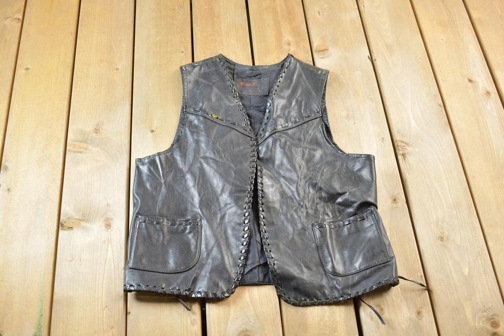 Vintage 1980s Golden Crown Leather Vest