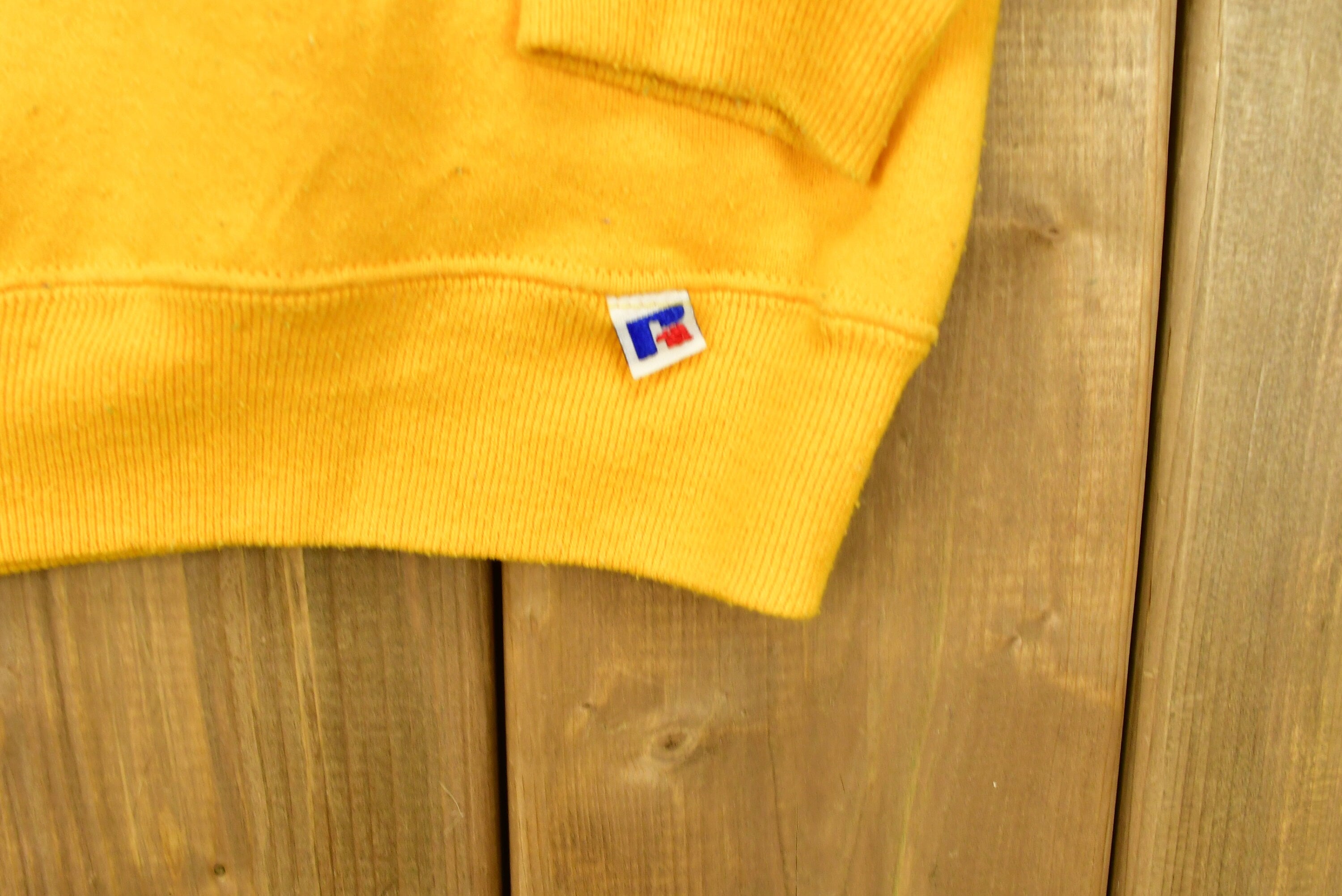 Vintage 1990's University Fraternal Style Collegiate Crewneck  Embroidered  Russell Athletics  Made In USA  Fraternity  Americana