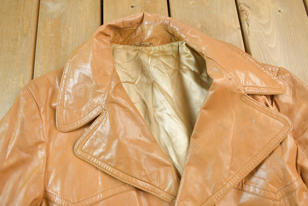 Vintage 1970s William Barry Leather Blazer Jacket