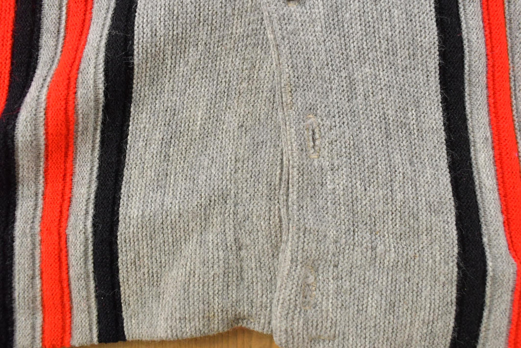 Vintage 1960s Striped Knit Cardigan Sweater Men's M