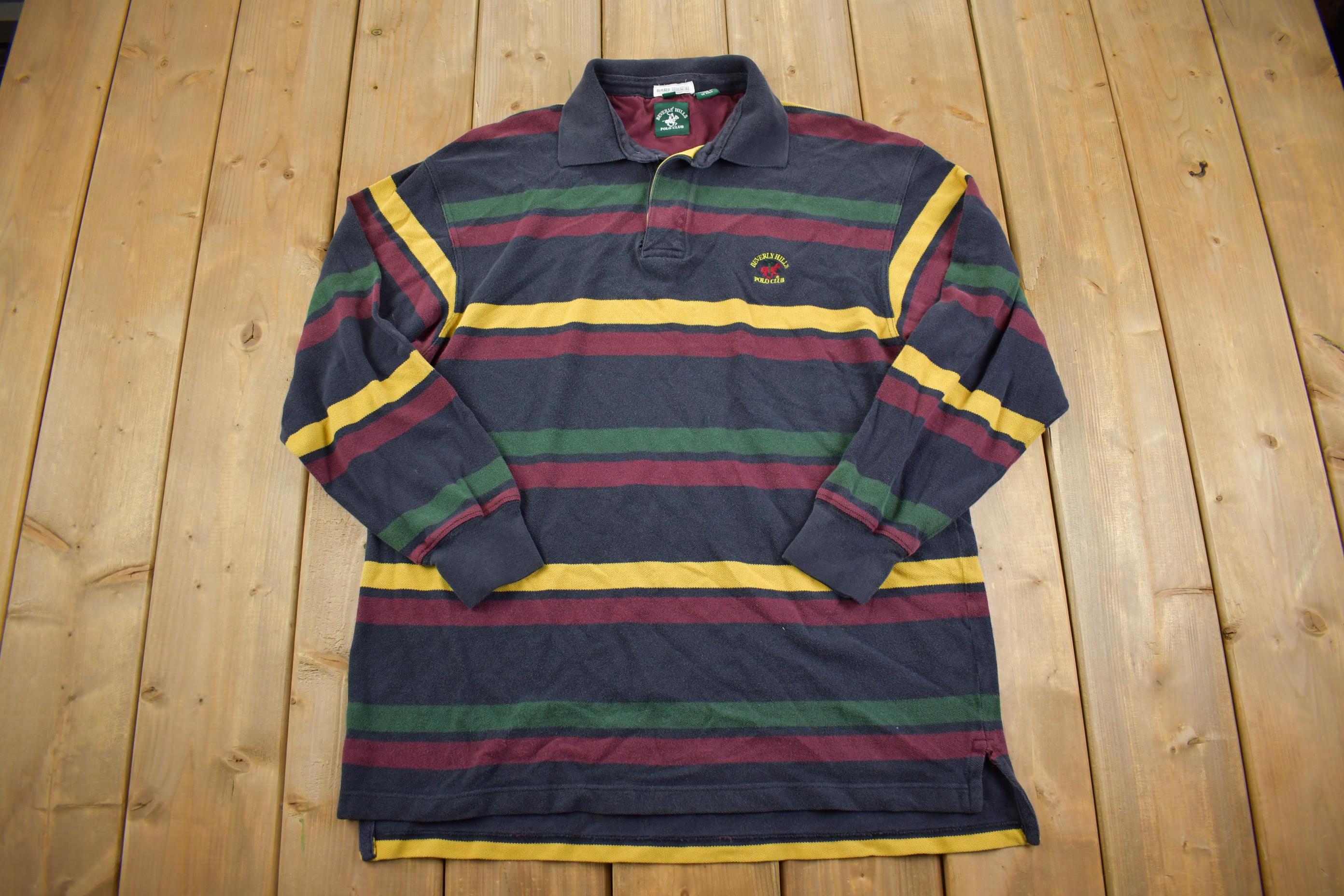 Vintage 1990s Beverly Hills Polo Club Long Sleeve Polo Sweatshirt