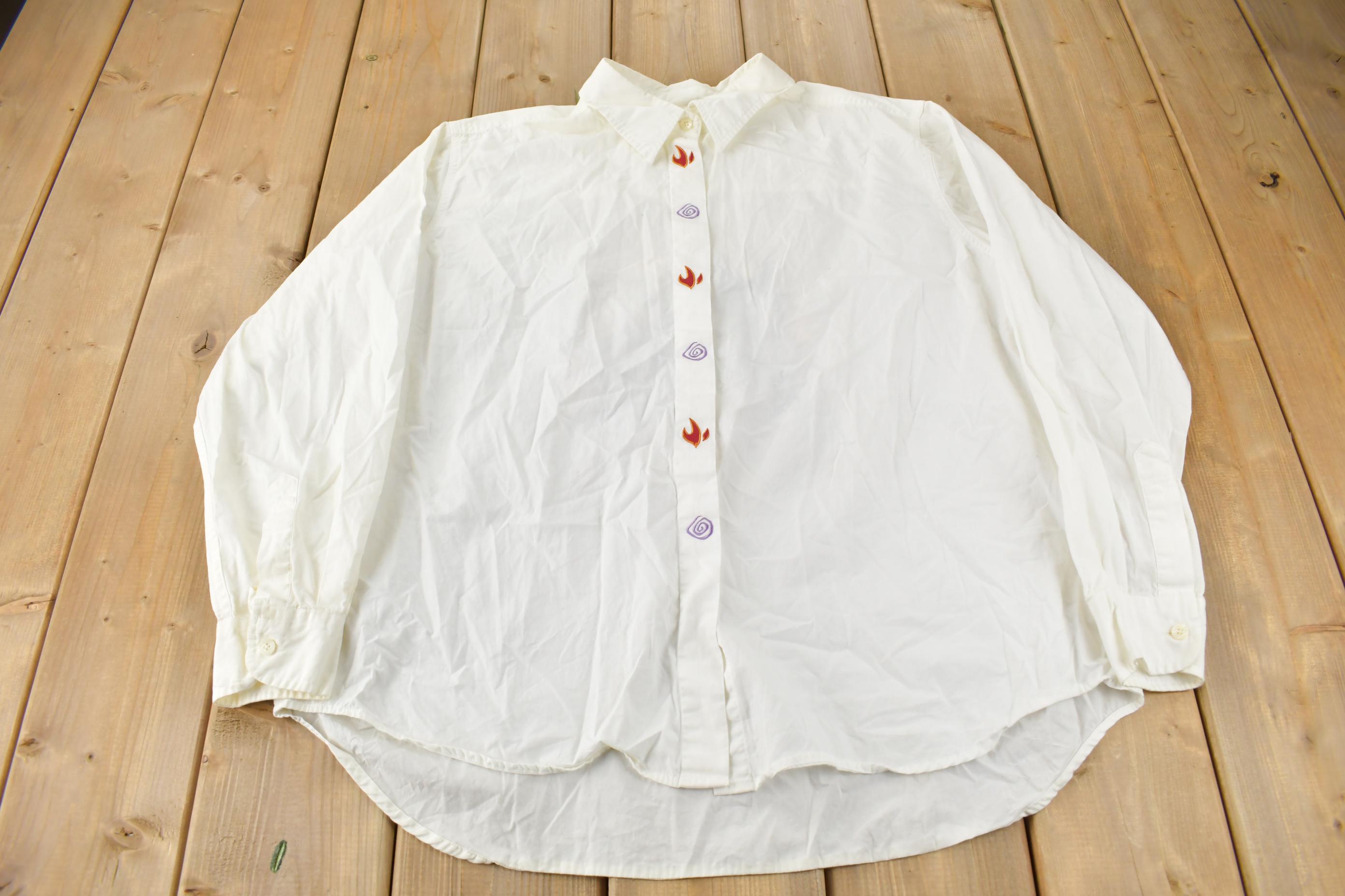 Vintage 1990s The Disney Catalog Disney Villains Embroidered Button Up Shirt Size XL