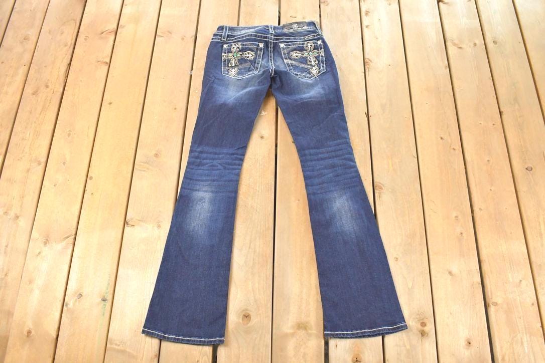 Vintage Deadstock Y2K Miss Me Bedazzled Low Rise Jeans Women's Size 26x31